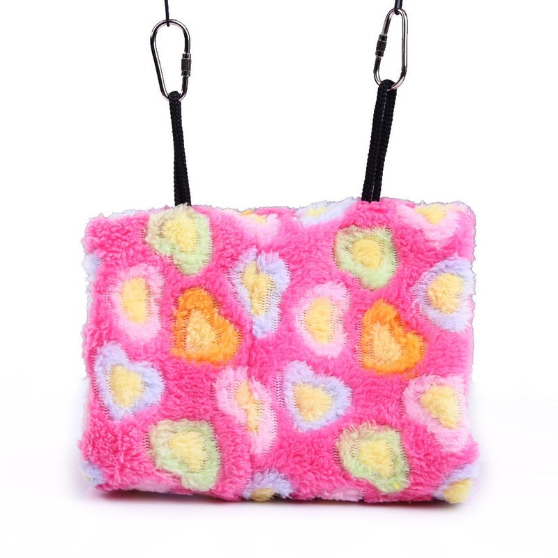 VktechÂ® Plush Snuggle Bird Hammock Hanging Snuggle Cave Happy Hut Bird Parrot Hideaway Size M (23.5 * 22cm) (Pink) - Image 4